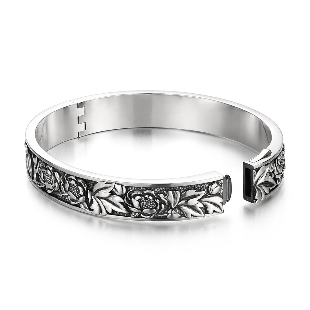Vintage Peony Bangle Bracelet