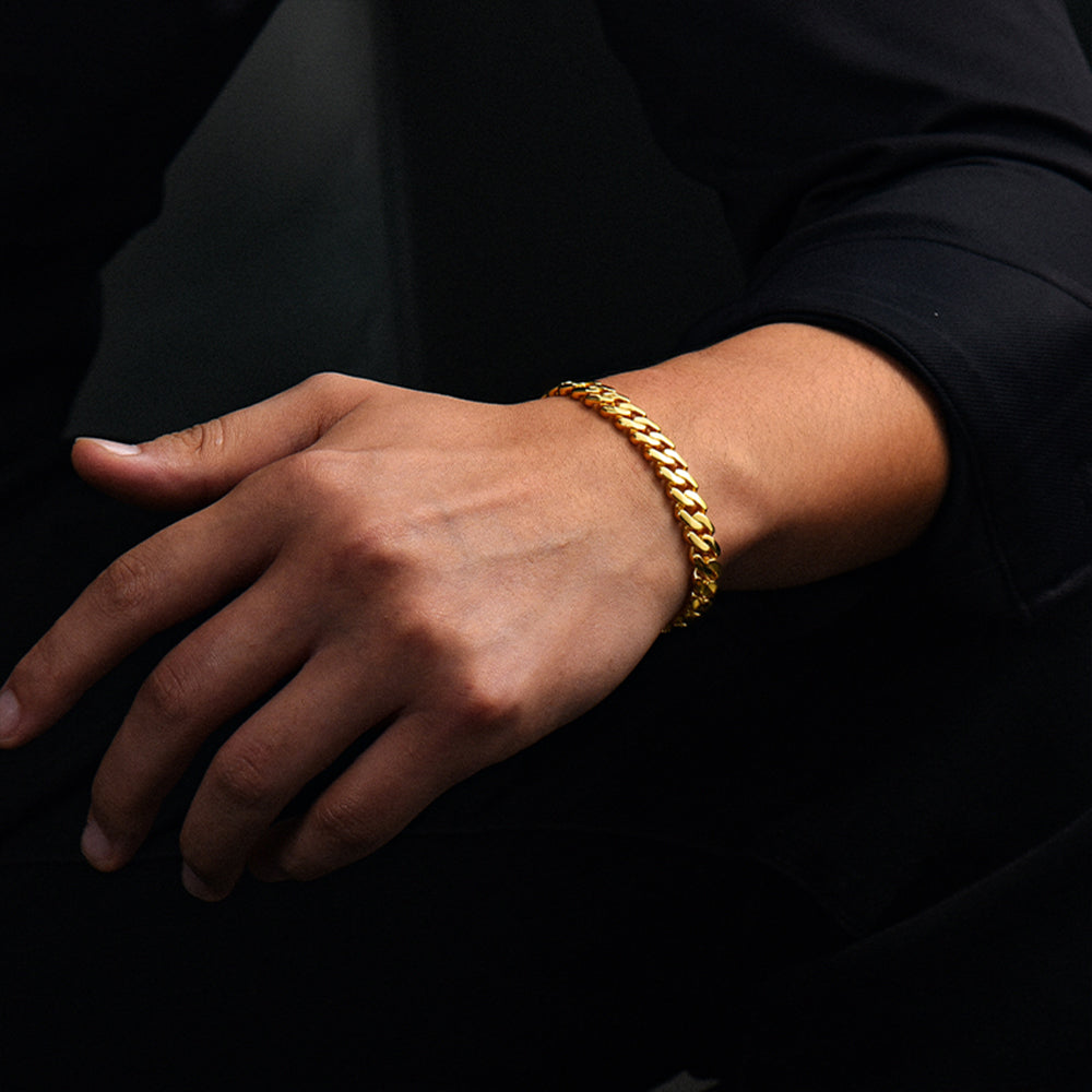 8 mm Curb Cuban Chain Bracelet