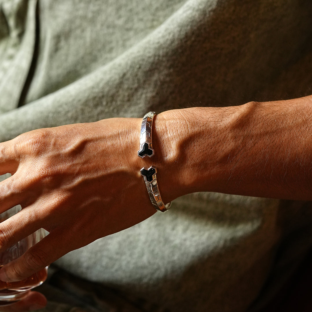 Versatile Black Onyx Bangle Bracelet