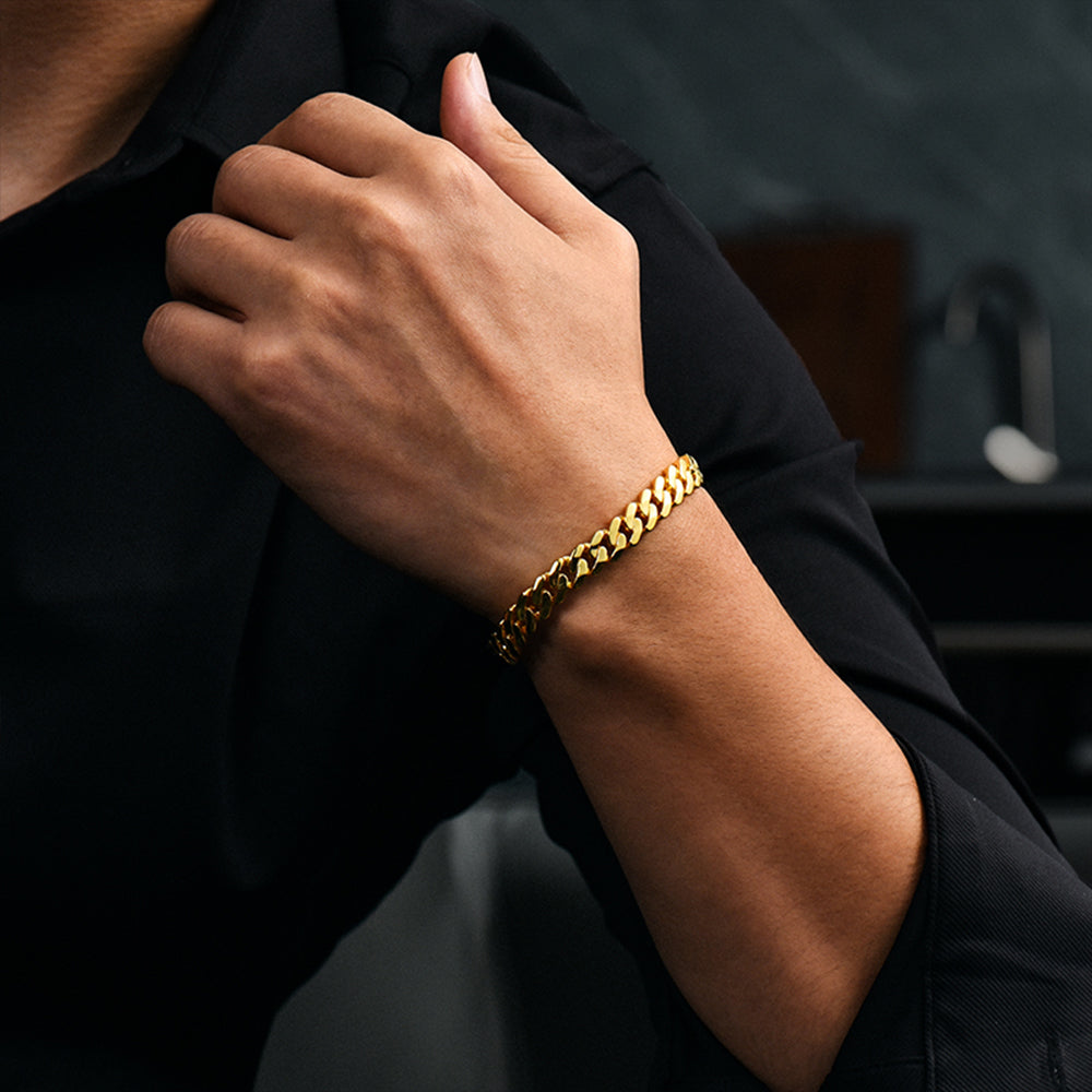 8 mm Curb Cuban Chain Bracelet