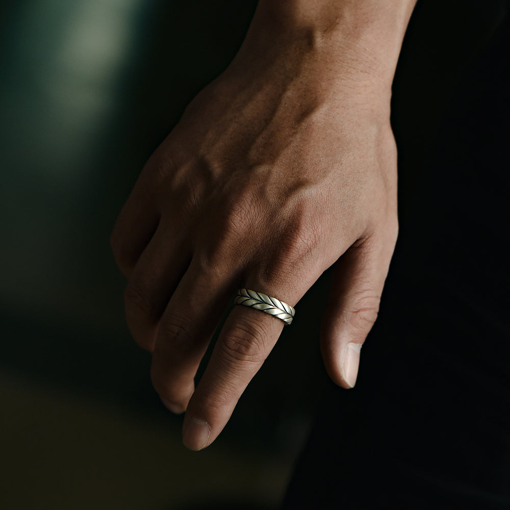 Sterling Silver Wheat Ear Ring Band