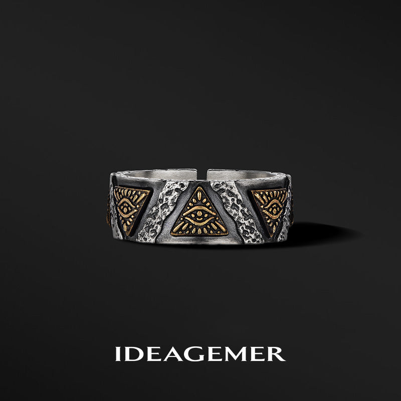 Vintage Eye Of Pyramid Ring Band
