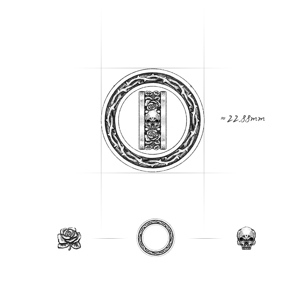 Thorn & Skulls Halo Ring Necklace
