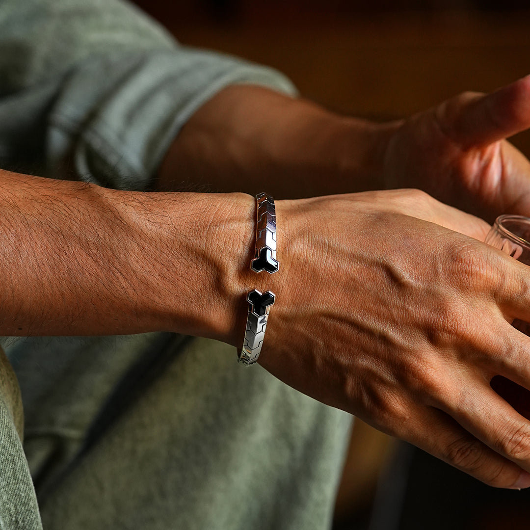 Versatile Black Onyx Bangle Bracelet