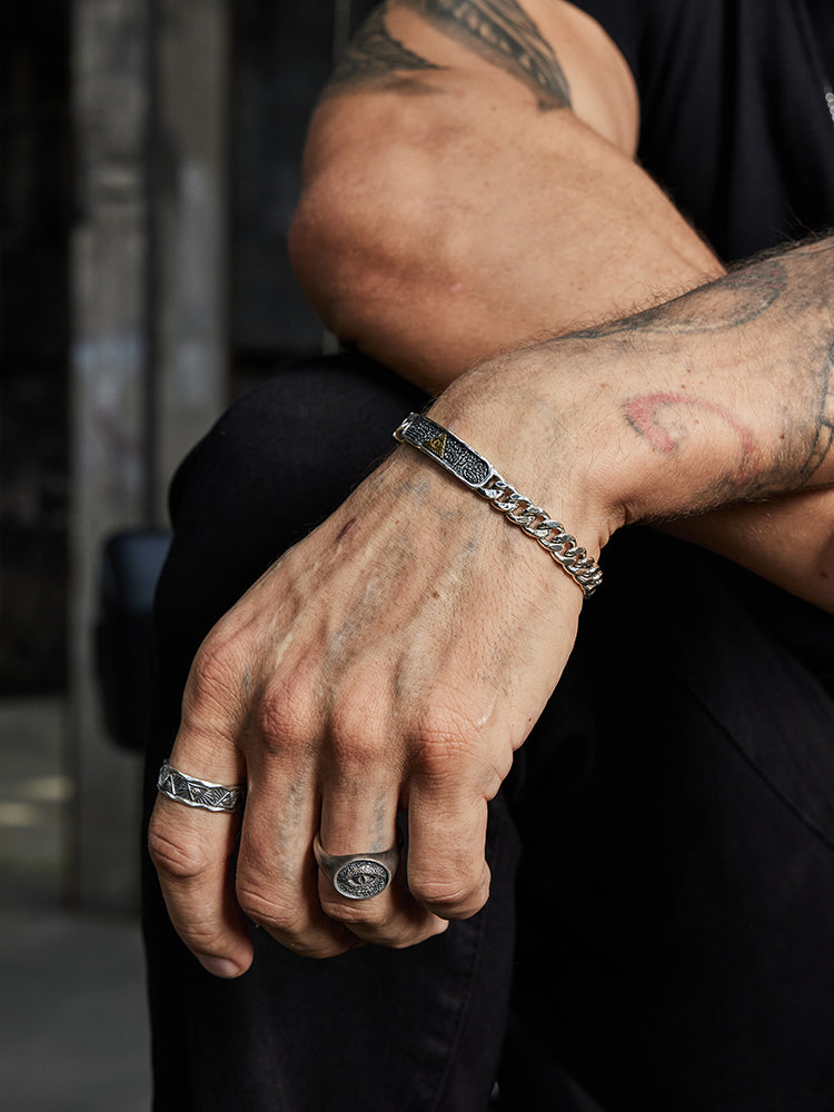 Vintage Eye Of God Cuban Link Bracelet