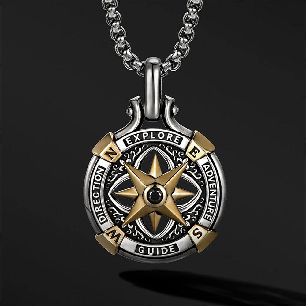 Double-Sided Spinning Compass Pendant
