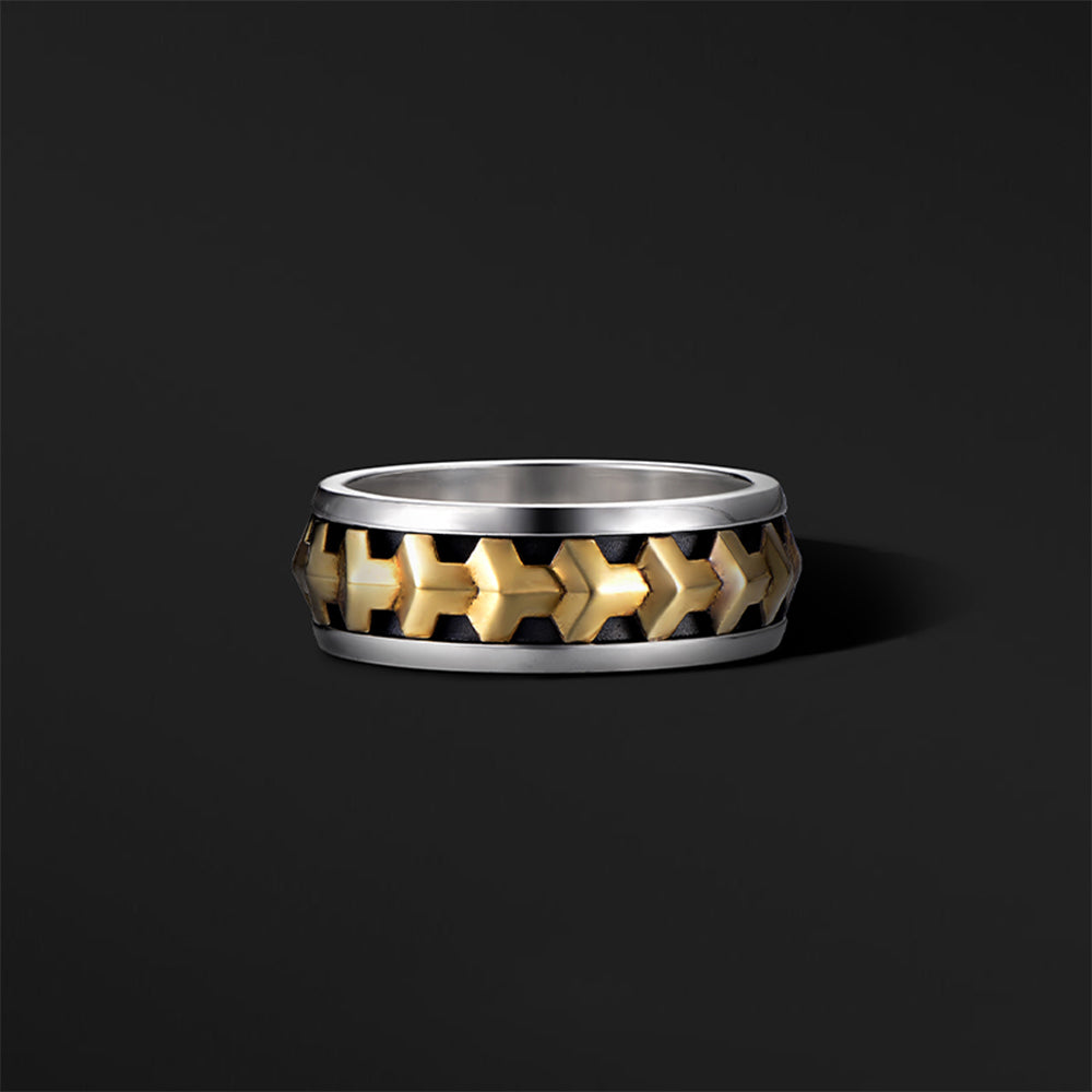 Black Gold Armor Ring Band