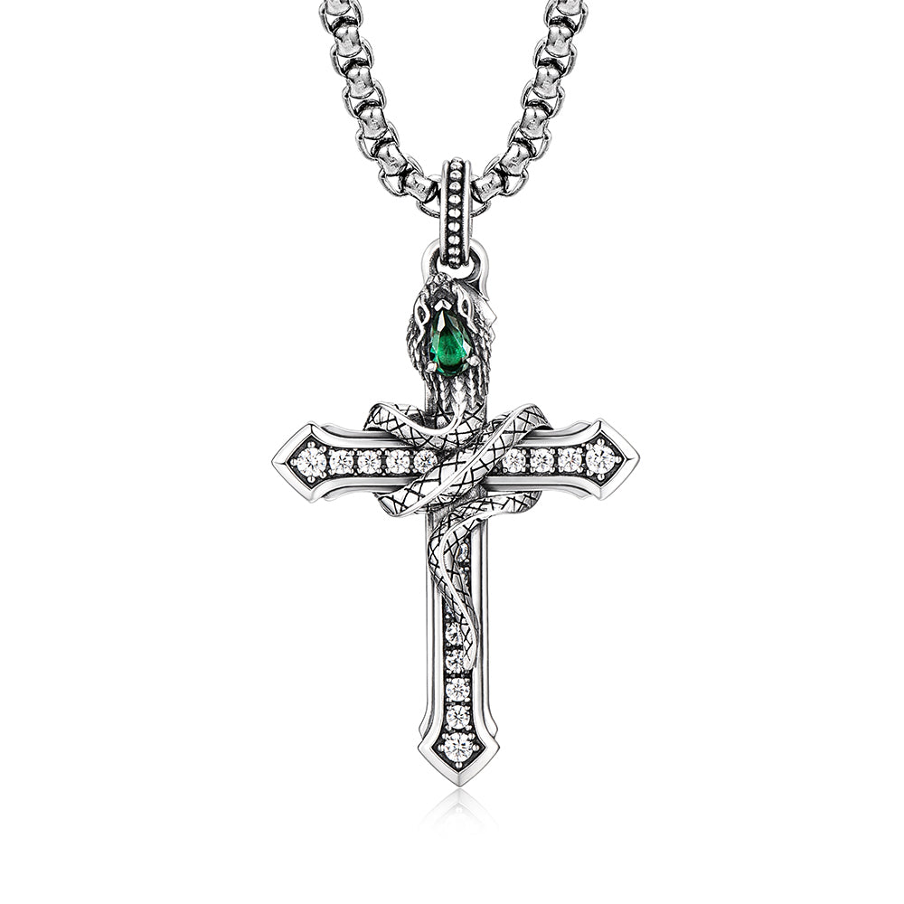 Spirit Snake Cross Pendant