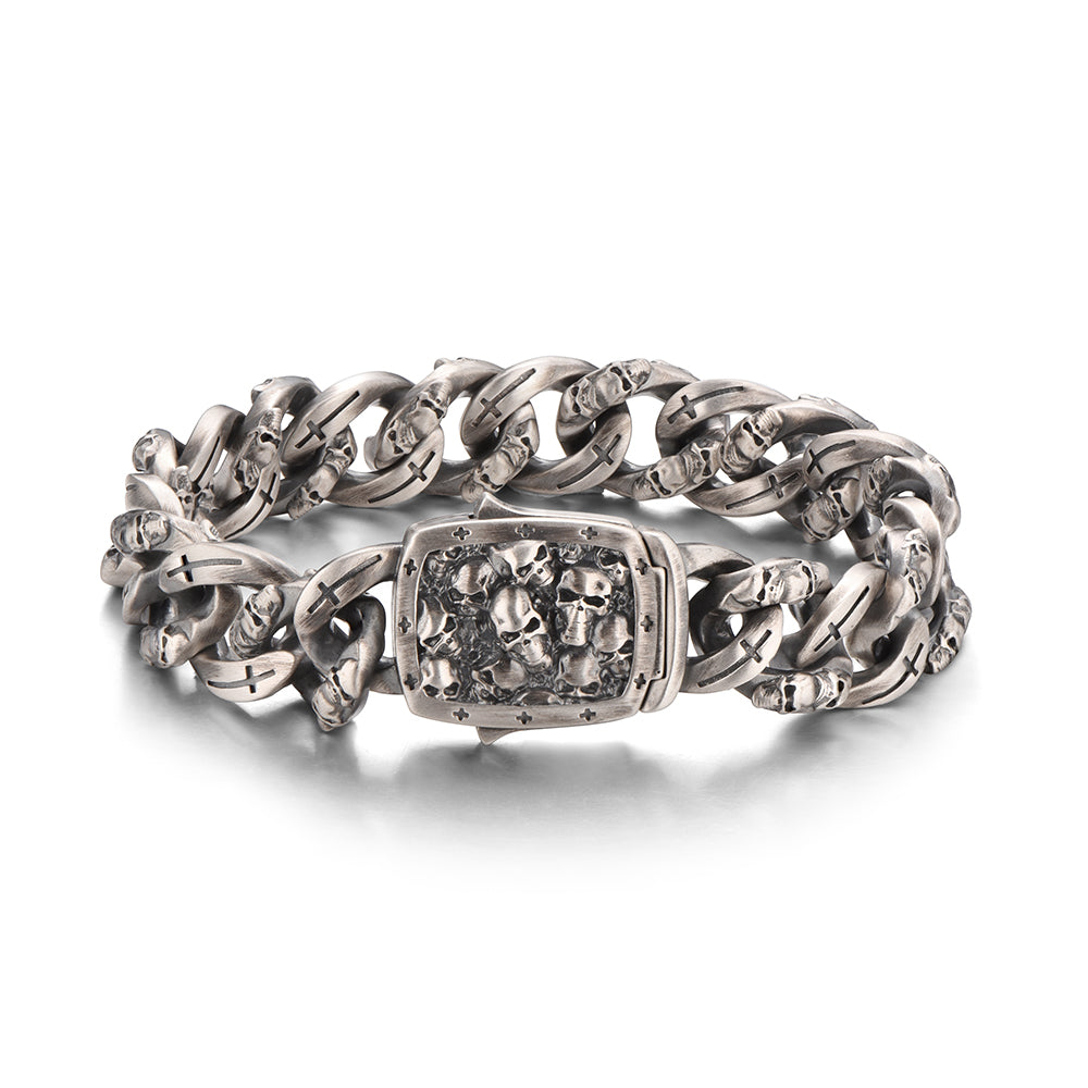 Skulls Cuban Link Bracelet