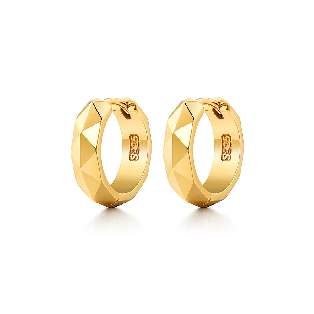 Multi Faceted Hoop Earrings