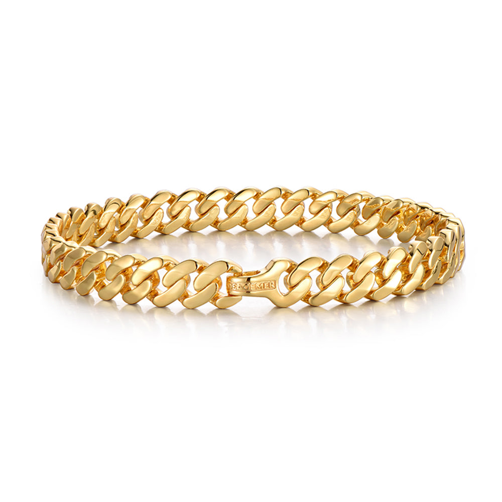 8 mm Curb Cuban Chain Bracelet