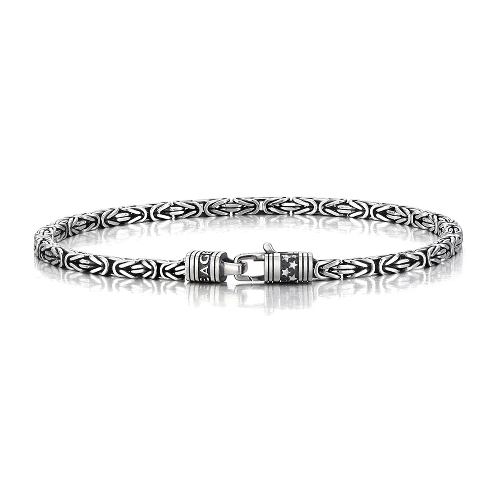 Vintage Sterling Silver Stars Byzantine Bracelet