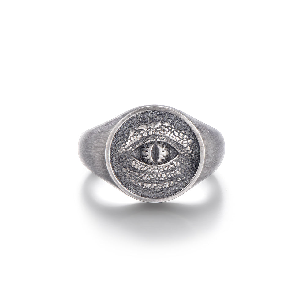 Vintage Devil's Eye Silver Signet Ring