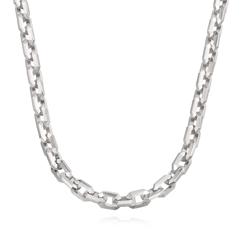 Solid Faceted Link Chain