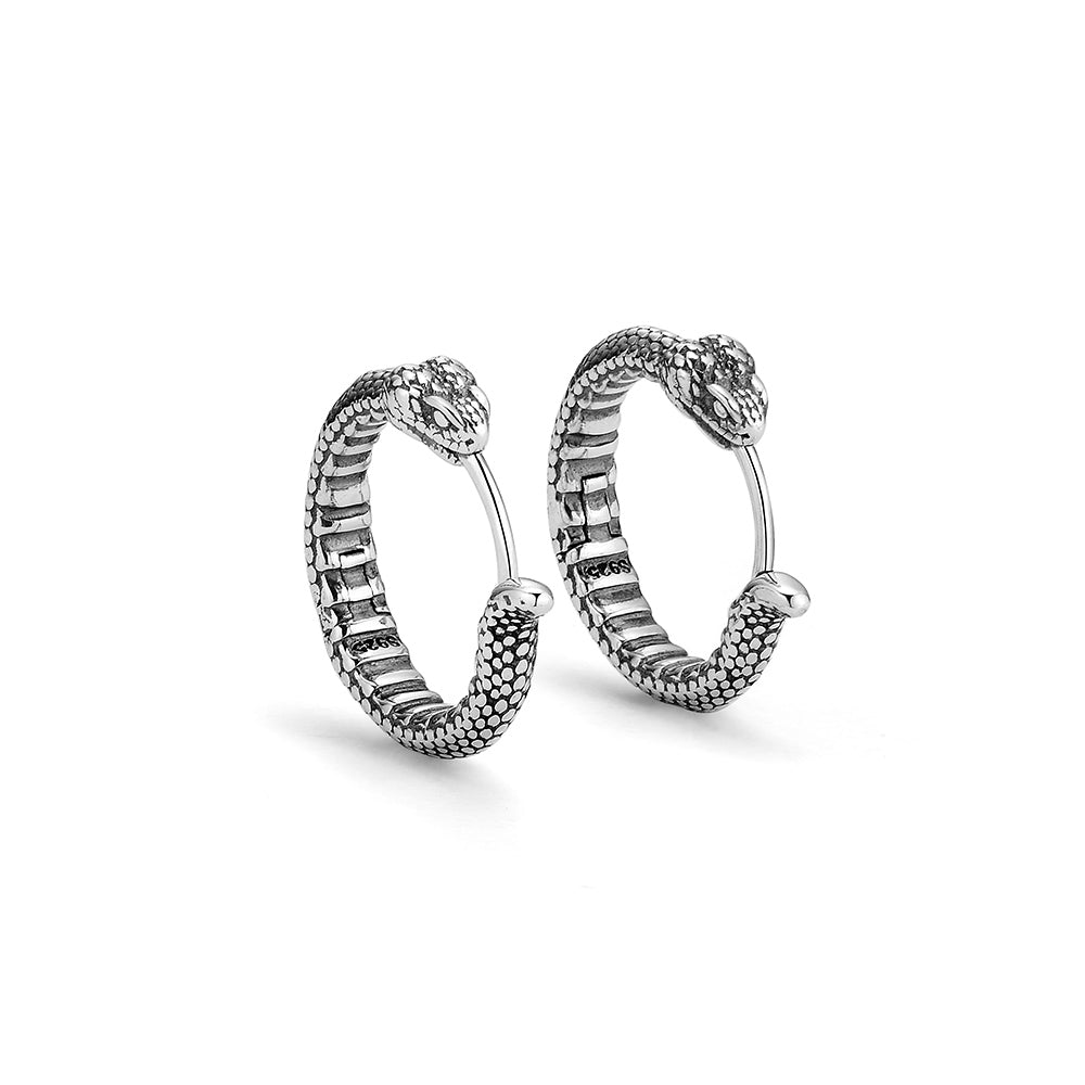 Vintage Python Hoop Earrings