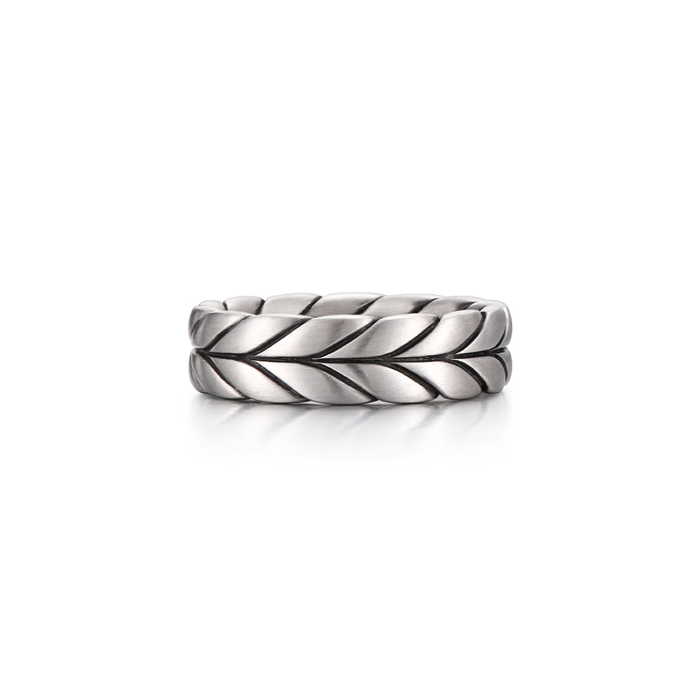 Sterling Silver Wheat Ear Ring Band