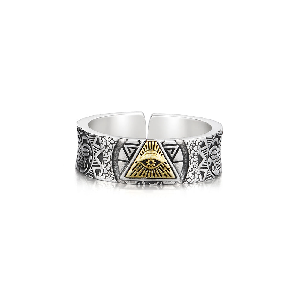 Vintage All Seeing Eye Totem Ring Band