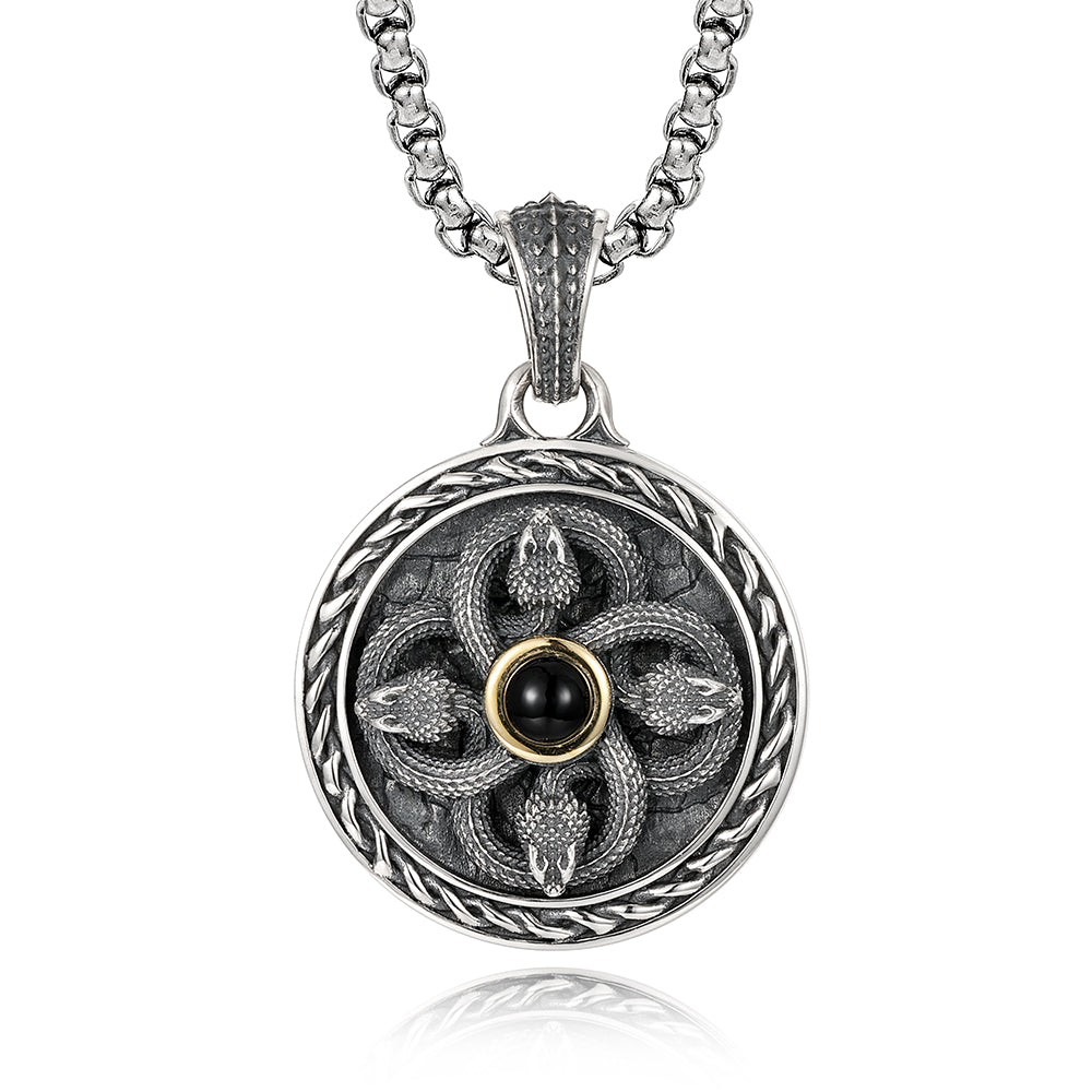 Vintage Four Coiled Snakes Spinning Pendant