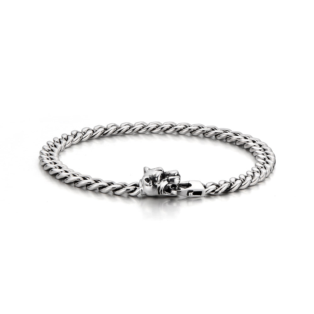 Vintage Panther Head Cuban Link Bracelet