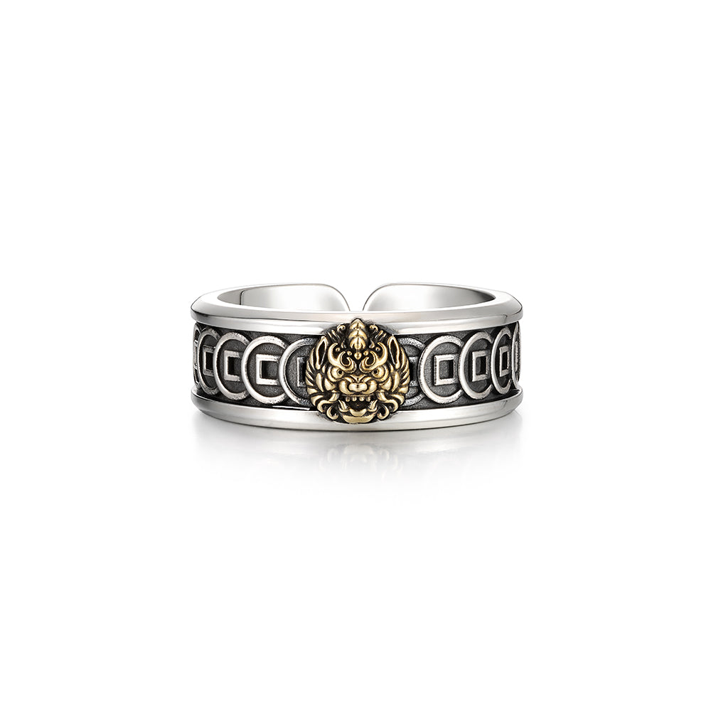 Brave Troops Beast Coin Ring Band