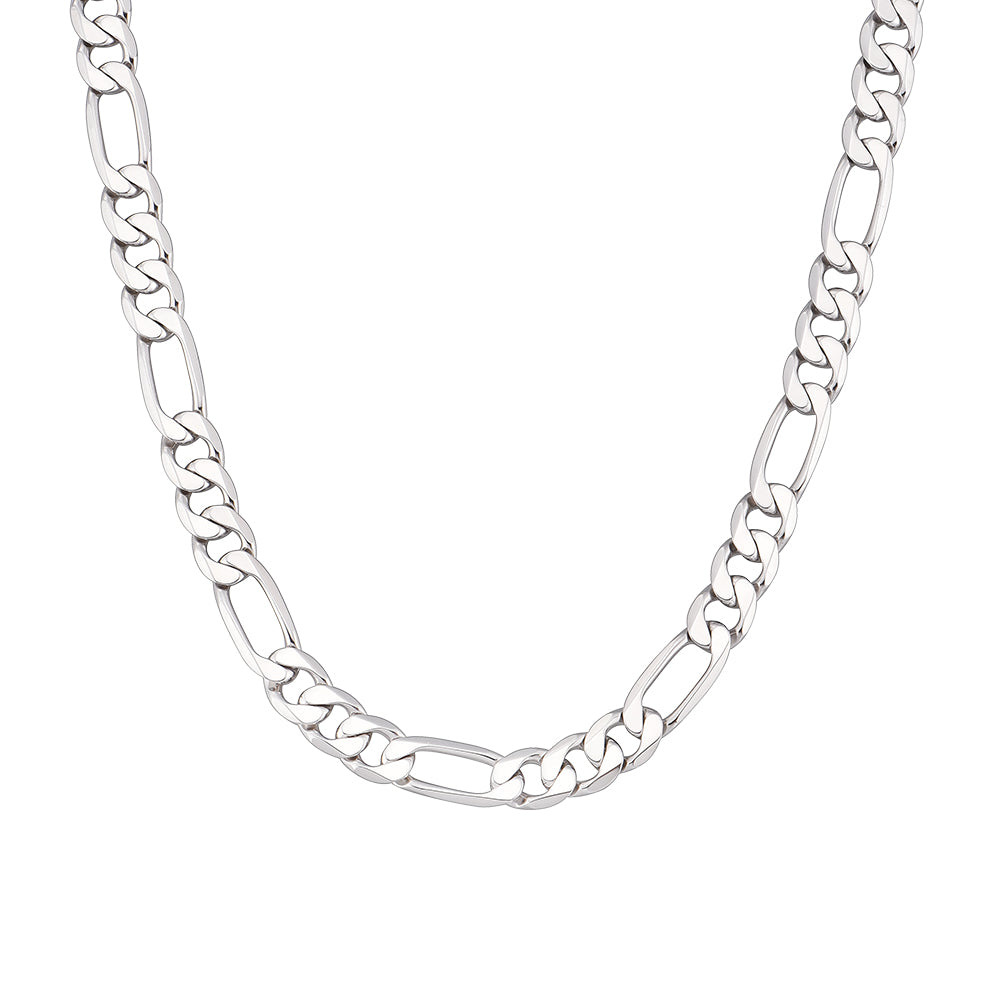 7.5mm Sterling Silver Figaro Chain