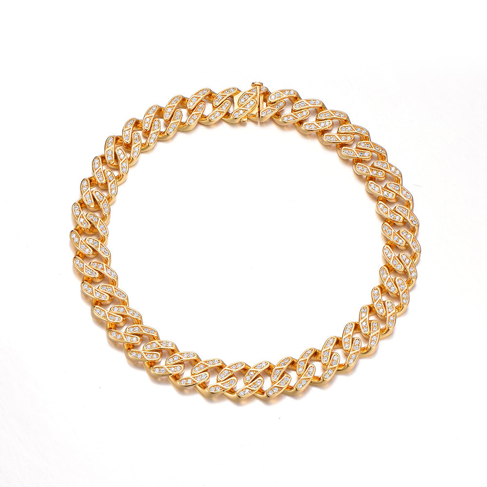 8mm Iced Out Cuban Link Bracelet