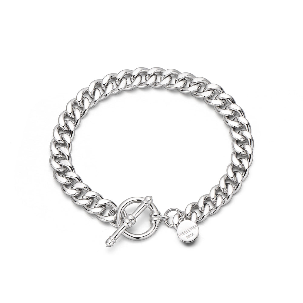 8mm Cuban Link Bracelet w/Toggle Clasp