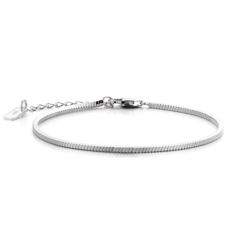 1.5 mm Sterling Silver Snake Bone Chain Bracelet