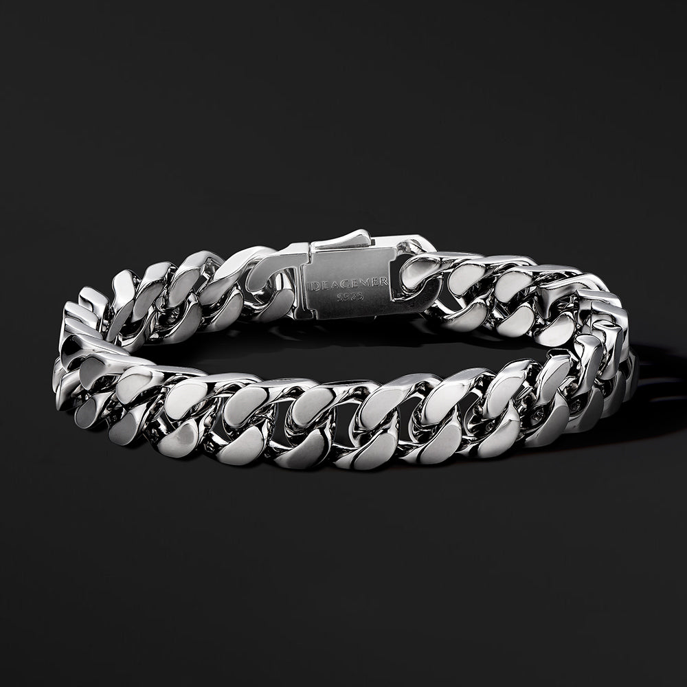 10 mm Sterling Silver Classic Cuban Link Bracelet