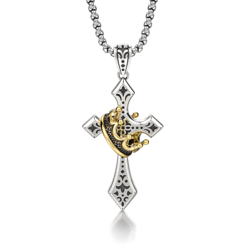 Cross & Crown Pendant