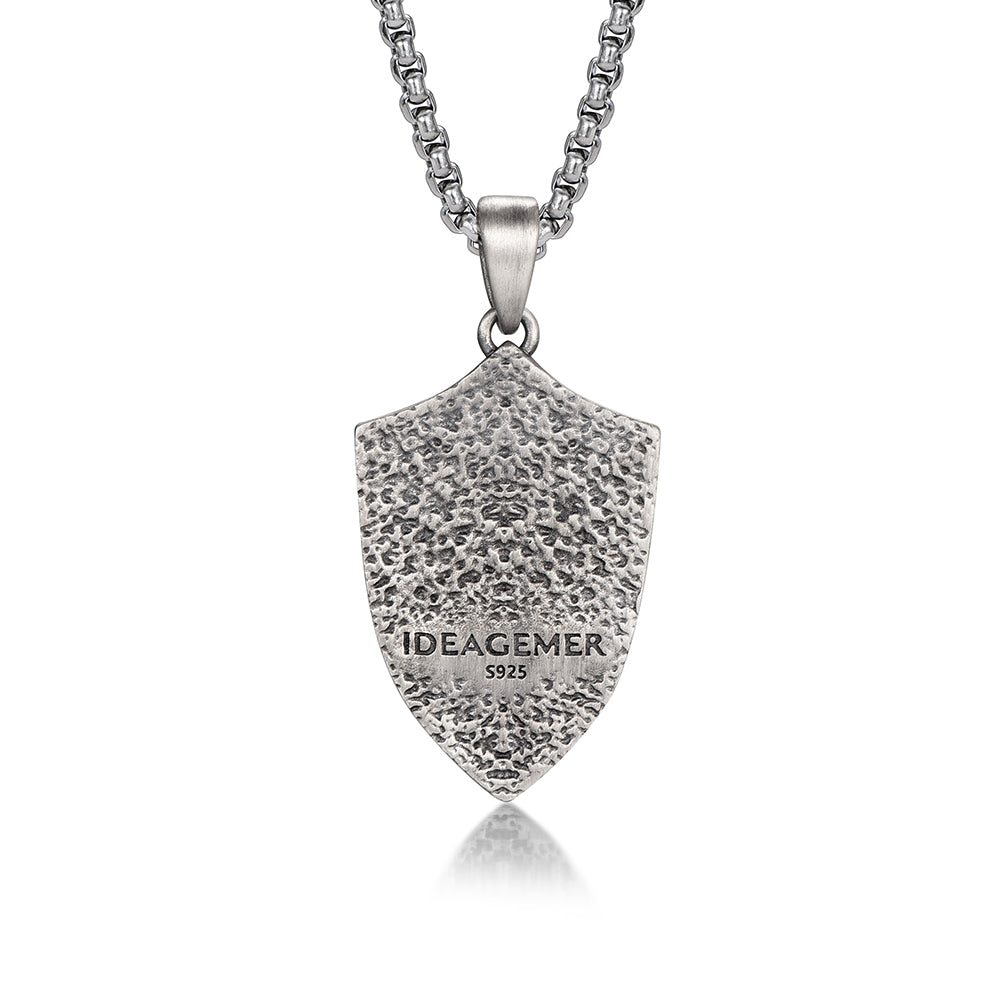 Vintage Roaring Lion Shield Pendant