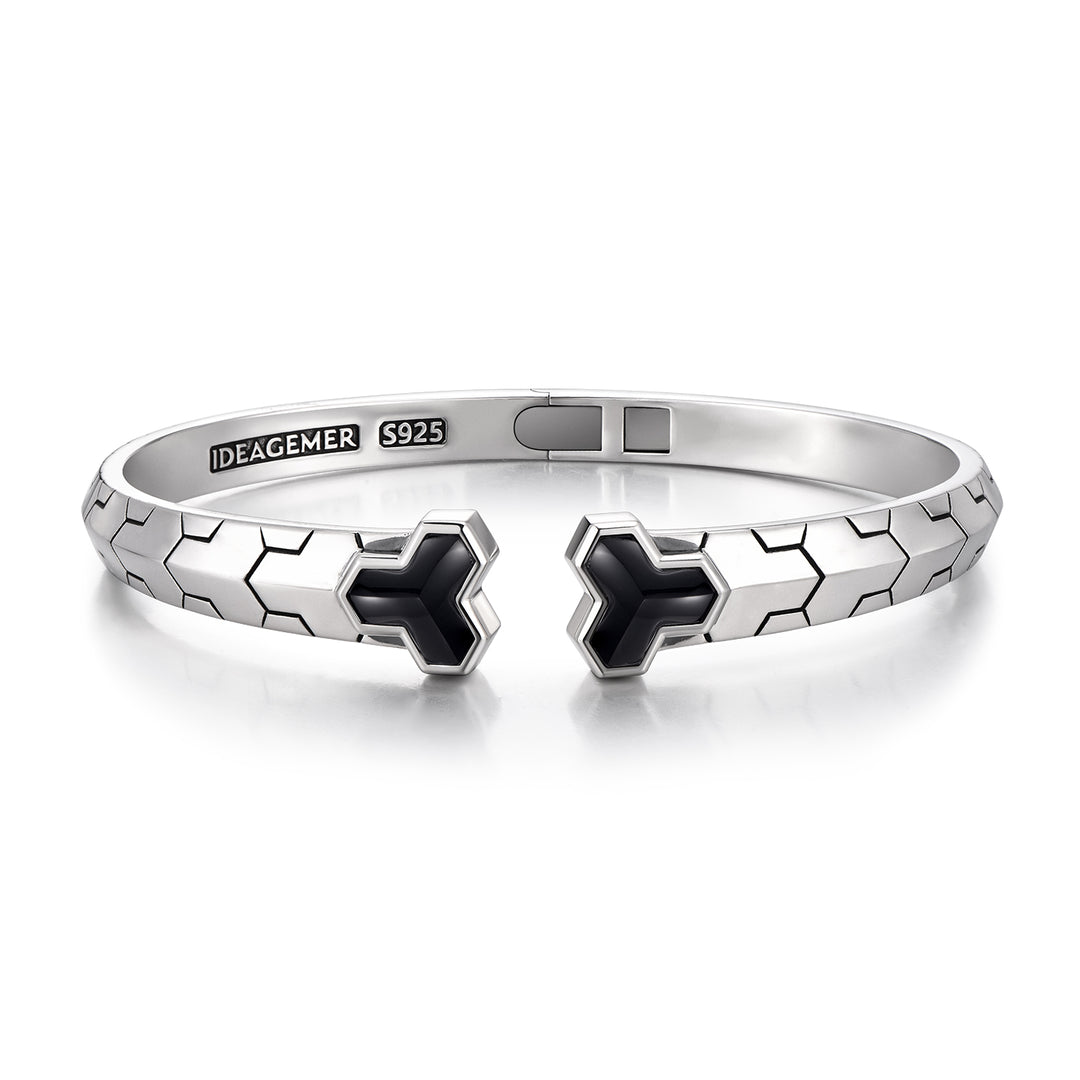 Versatile Black Onyx Bangle Bracelet