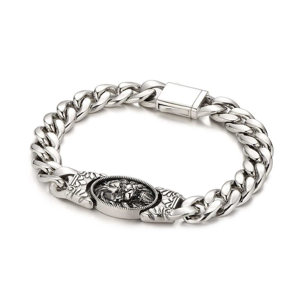 10mm Cuban Link Bracelet w/ Lion Clasp