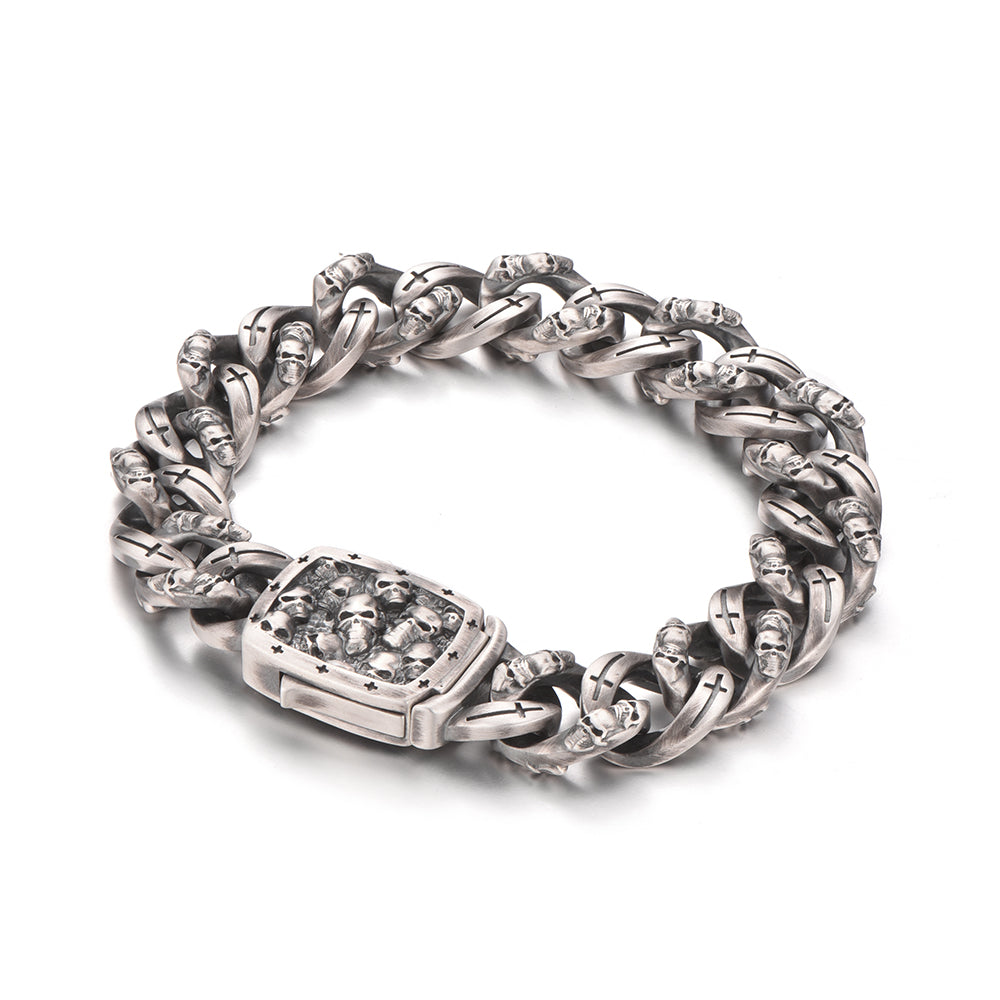 Skulls Cuban Link Bracelet