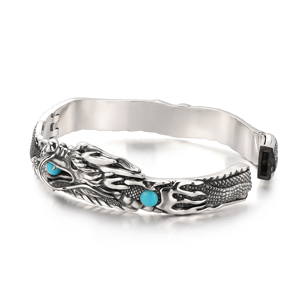 Vintage Turquoise Dragon Bangle Bracelet