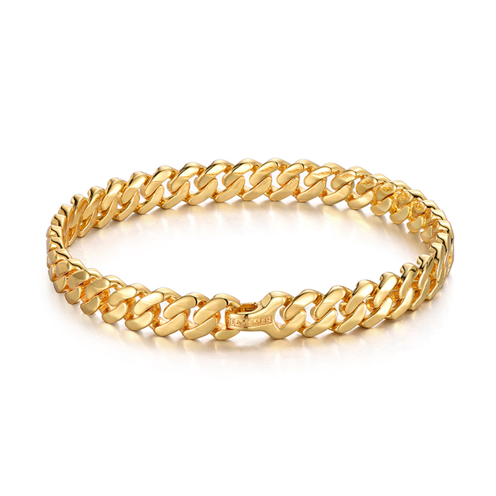 8 mm Curb Cuban Chain Bracelet