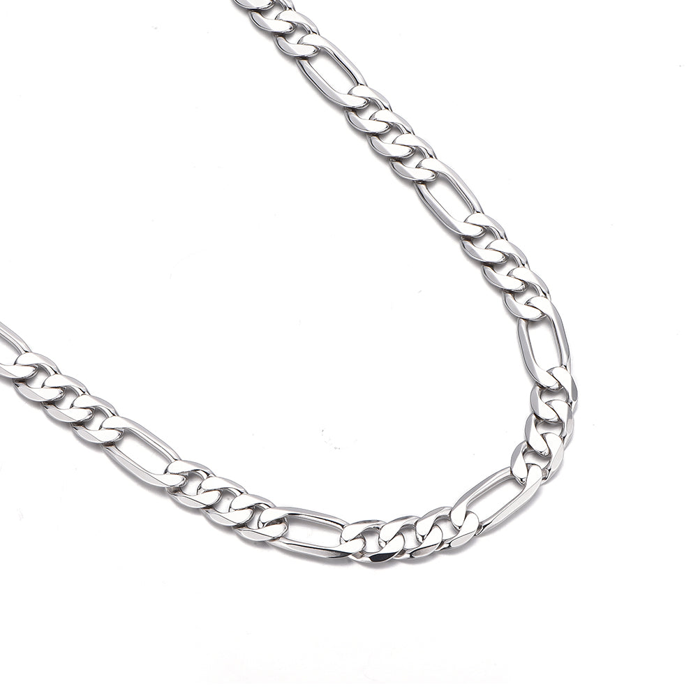 7.5mm Sterling Silver Figaro Chain