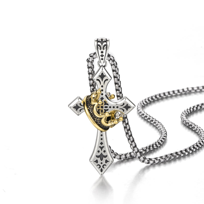 Cross & Crown Pendant