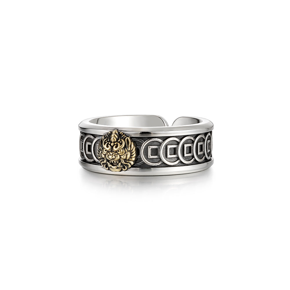 Brave Troops Beast Coin Ring Band