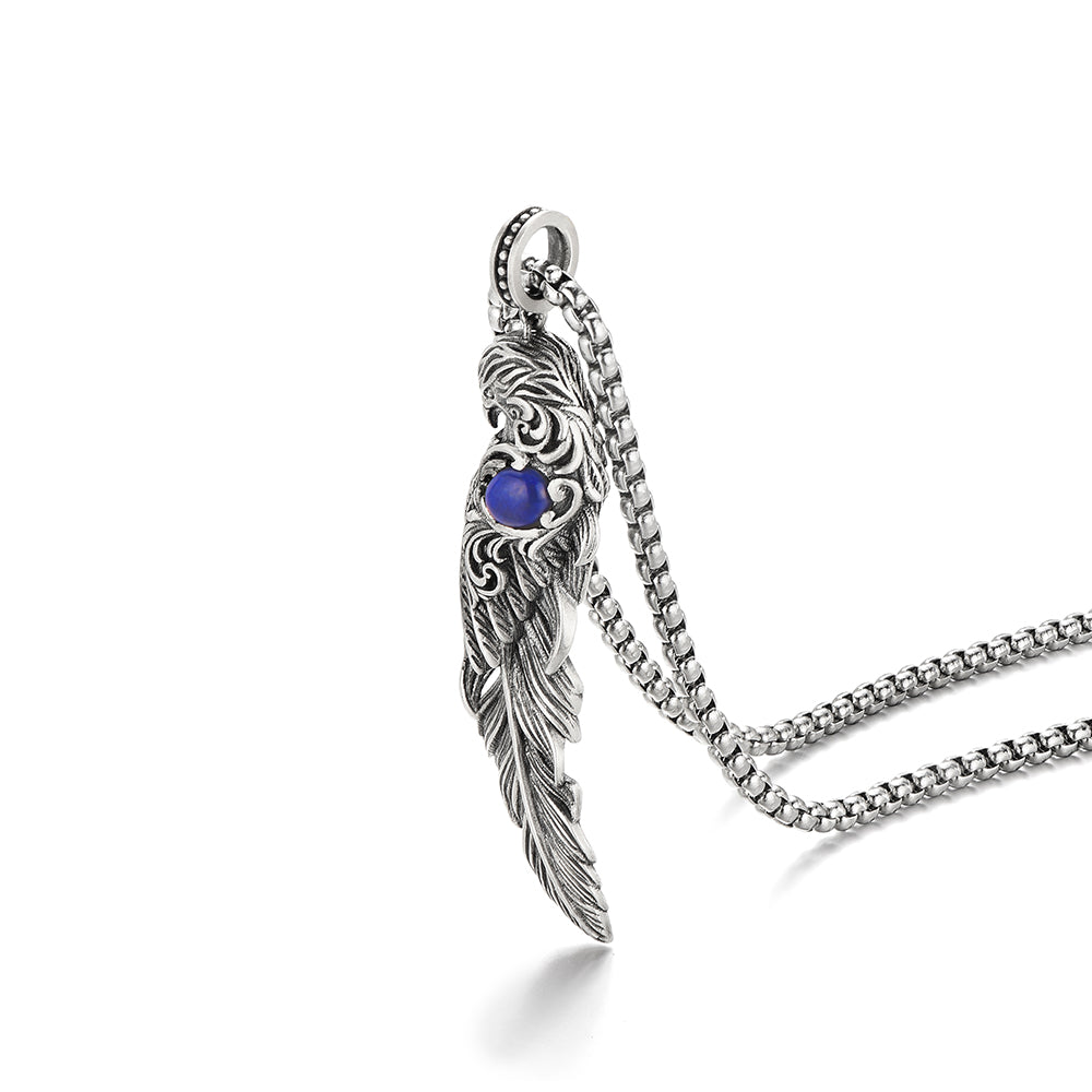 Vintage Wing of Eagle Lapis Lazuli Pendant