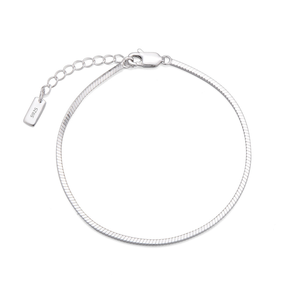 1.5 mm Sterling Silver Snake Bone Chain Bracelet