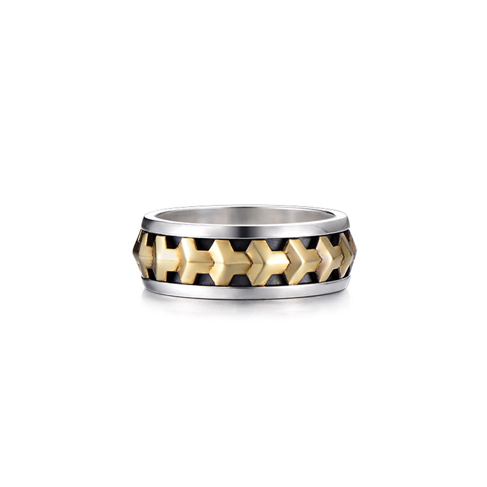 Black Gold Armor Ring Band
