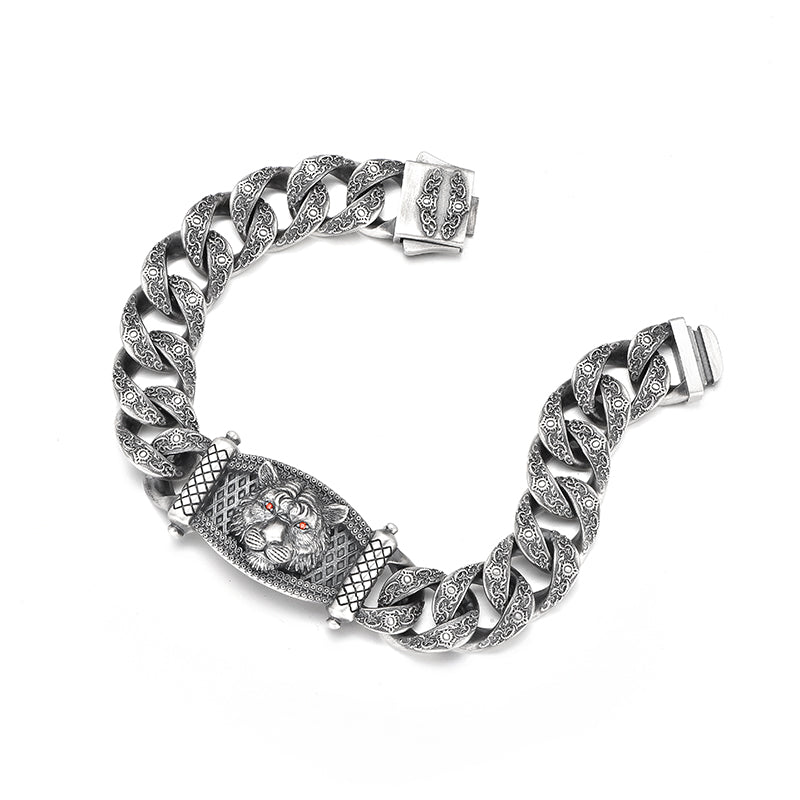 Vintage Beast Totem Cuban Link Bracelet-Lion/Tiger/Wolf