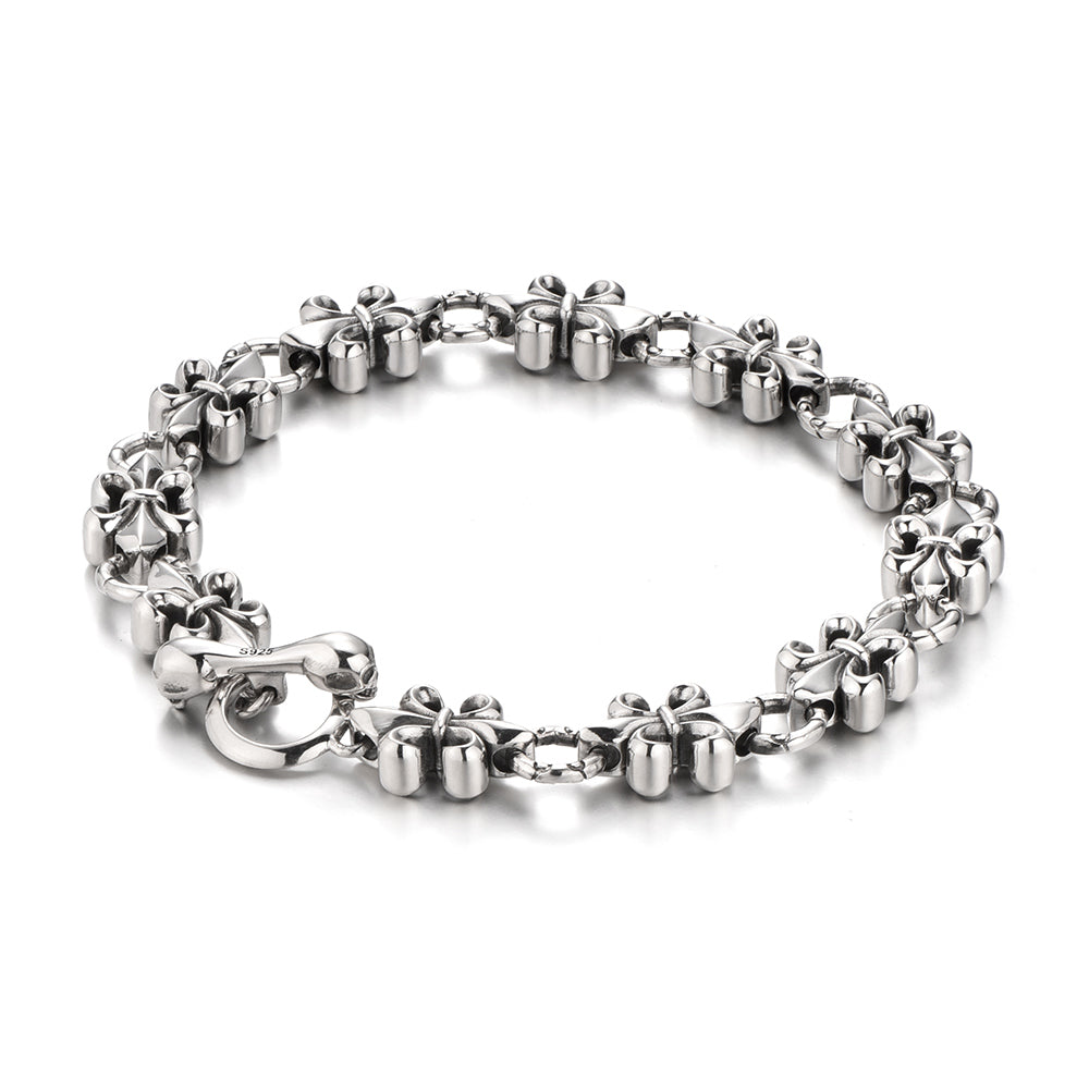 Vintage Fleur De Lis Linked Bracelet