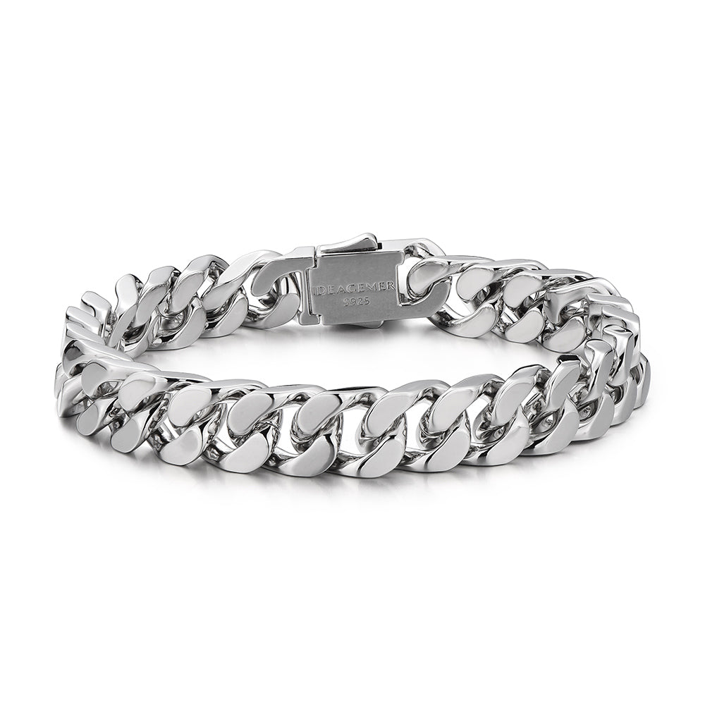 10 mm Sterling Silver Classic Cuban Link Bracelet