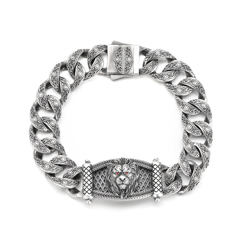 Vintage Beast Totem Cuban Link Bracelet-Lion/Tiger/Wolf