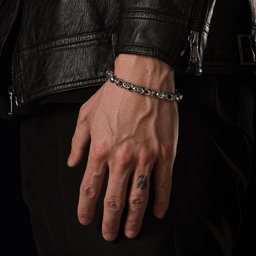 Vintage Hollow Cross Beads Bracelet