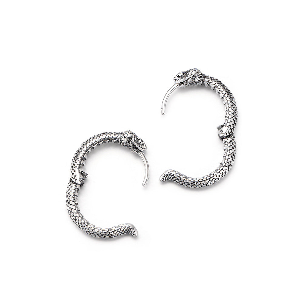 Vintage Python Hoop Earrings