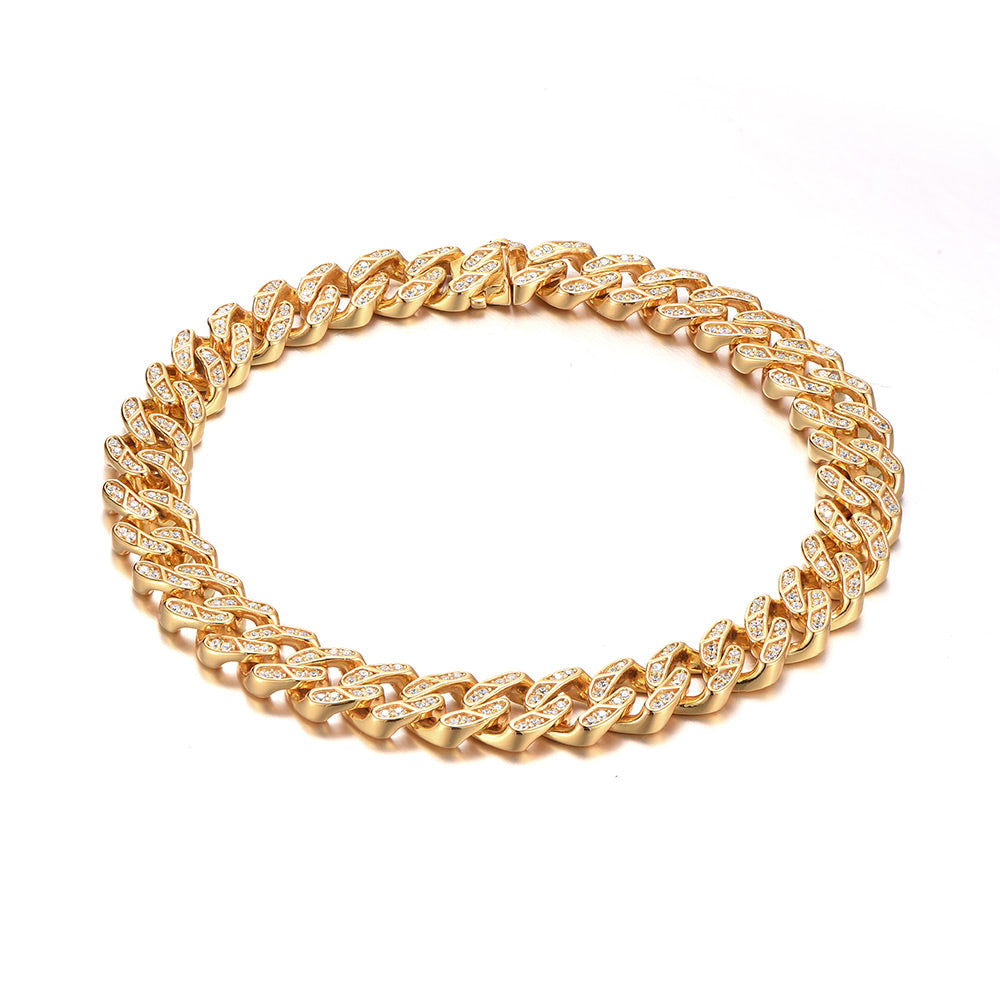 8mm Iced Out Cuban Link Bracelet