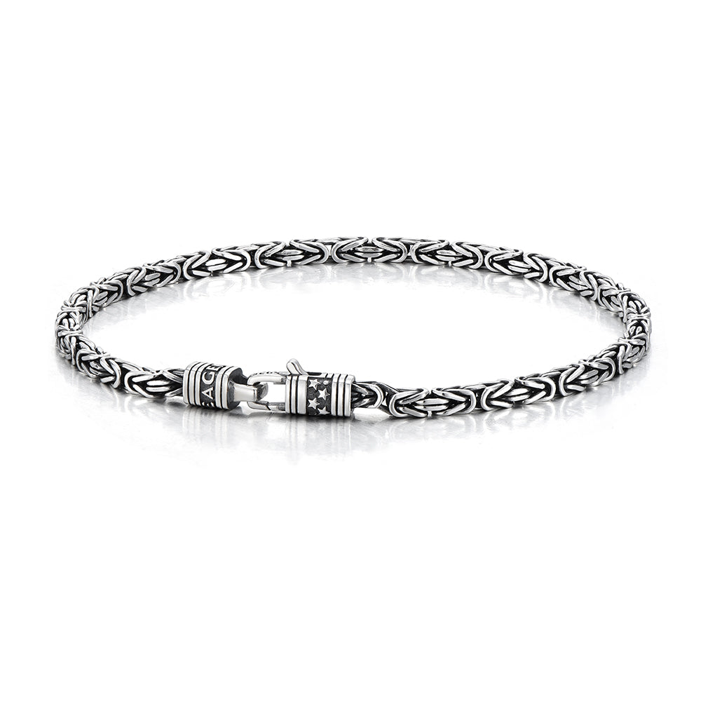 Vintage Sterling Silver Stars Byzantine Bracelet
